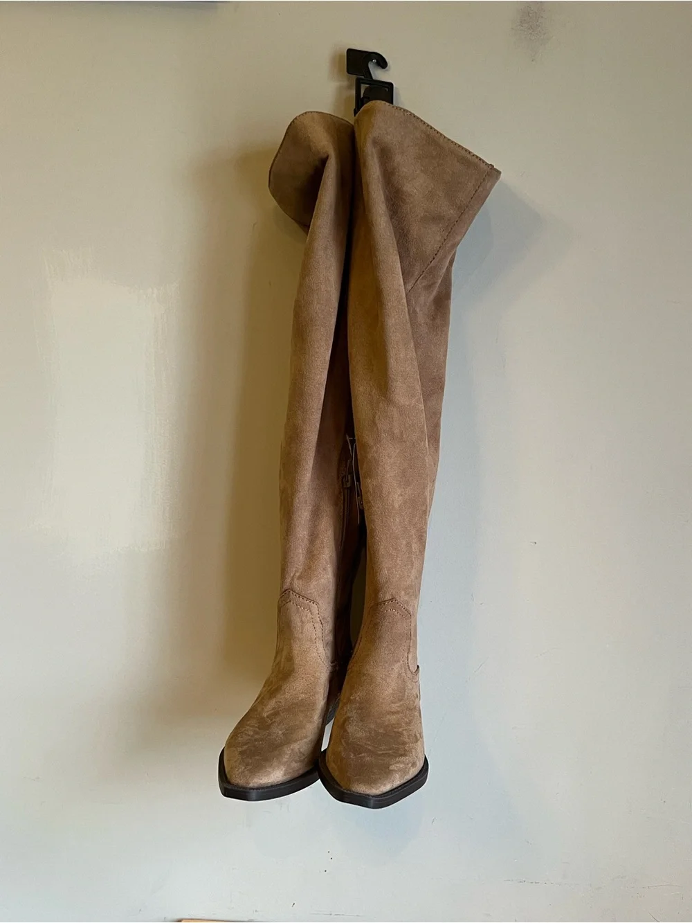 Time and Tru Women’s Tall Faux Suede Knee-High Boots - Tan Size 6
